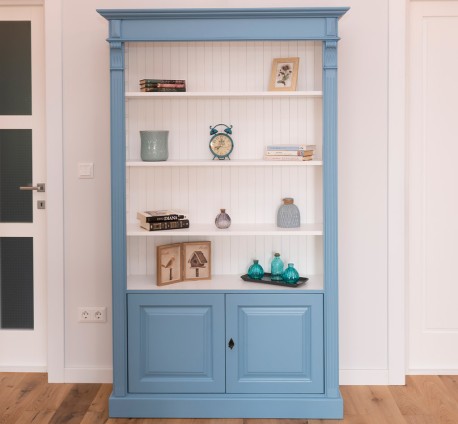 Bookcase with 2 doors, open...