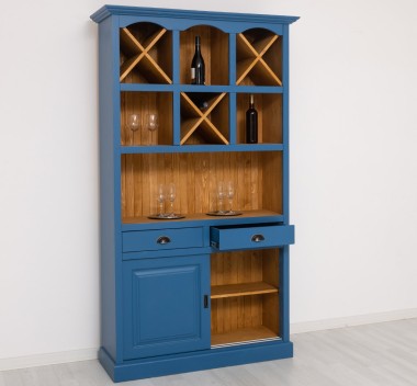 Bar furniture with bottle holder, drawers with metal rails - Color Ext._P045 / Color Int._P002 - DOUBLE COLORED