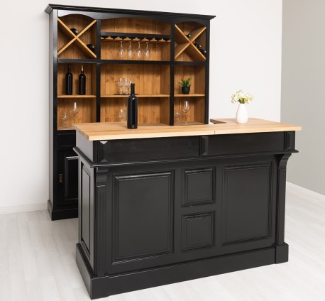 Bar 160cm, oak top with bar...