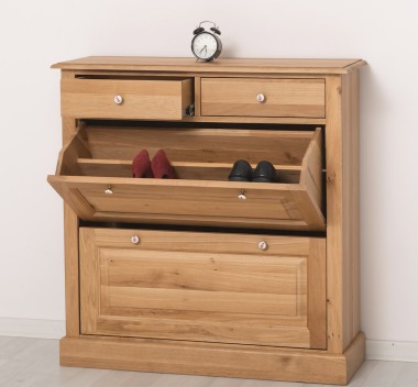 Shoe cabinet 2 doors and 2drawers, oak