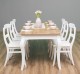 Dining table with curved legs 210x90x78cm, oak top