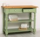 Wall console with turned legs, two shelves and two drawers