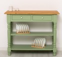 Wall console with turned legs, two shelves and two drawers