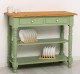 Wall console with turned legs, two shelves and two drawers