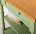 Wall console with turned legs, two shelves and two drawers