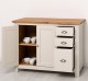 PS240-TOP OAK Kitchen cabinet with 2 doors, 3 drawers, oak top