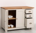 PS240-TOP OAK Kitchen cabinet with 2 doors, 3 drawers, oak top