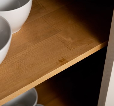 PS240-TOP OAK Kitchen cabinet with 2 doors, 3 drawers, oak top