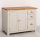 PS240-TOP OAK Kitchen cabinet with 2 doors, 3 drawers, oak top