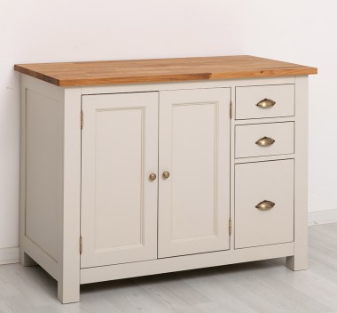 PS240-TOP OAK Kitchen cabinet with 2 doors, 3 drawers, oak top