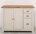 PS240-TOP OAK Kitchen cabinet with 2 doors, 3 drawers, oak top