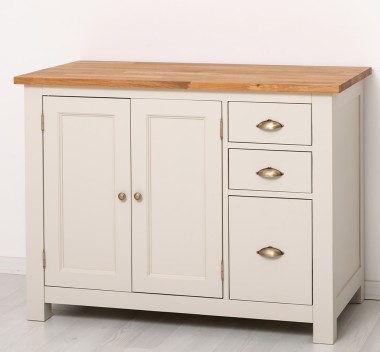 PS240-TOP OAK Kitchen cabinet with 2 doors, 3 drawers, oak top