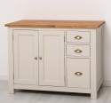 PS240-TOP OAK Kitchen cabinet with 2 doors, 3 drawers, oak top