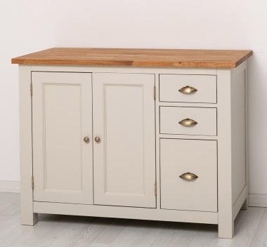 PS240-TOP OAK Kitchen cabinet with 2 doors, 3 drawers, oak top