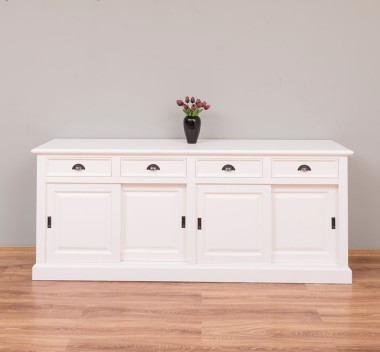 Cabinet 4 sliding doors + 4 drawers, with dim. 216x49x88, MDF
