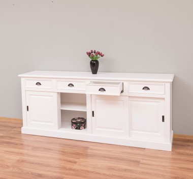 Cabinet 4 sliding doors + 4 drawers, with dim. 216x49x88, MDF