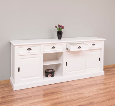 Cabinet 4 sliding doors + 4 drawers, with dim. 216x49x88, MDF