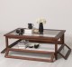 Coffee table with glass, 4 glass doors 120cm