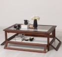 Coffee table with glass, 4 glass doors 120cm