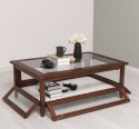Coffee table with glass, 4 glass doors 120cm