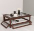 Coffee table with glass, 4 glass doors 120cm