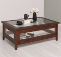 Coffee table with glass, 4 glass doors 120cm