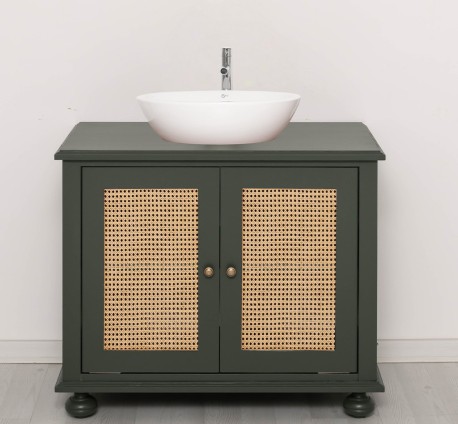 Rattan Bathroom Cabinet for...