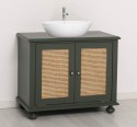 Rattan Bathroom Cabinet for 1 Countertop Sink, sink not include the price