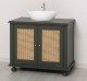 Rattan Bathroom Cabinet for 1 Countertop Sink, sink not include the price
