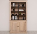 Elegant Oak Display Cabinet with 2  Lower Doors and 2 Glass Upper Doors