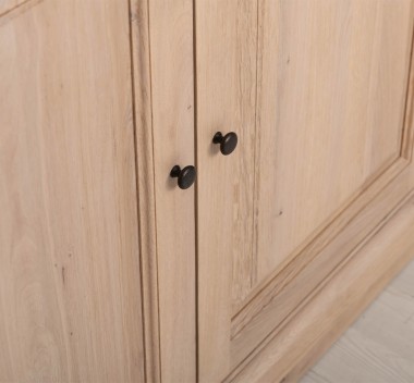 Elegant Oak Display Cabinet with 2  Lower Doors and 2 Glass Upper Doors