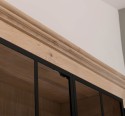 Elegant Oak Display Cabinet with 2  Lower Doors and 2 Glass Upper Doors