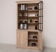 Elegant Oak Display Cabinet with 2  Lower Doors and 2 Glass Upper Doors