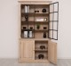 Elegant Oak Display Cabinet with 2  Lower Doors and 2 Glass Upper Doors