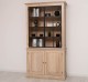 Elegant Oak Display Cabinet with 2  Lower Doors and 2 Glass Upper Doors