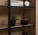 Elegant Oak Display Cabinet with 2  Lower Doors and 2 Glass Upper Doors