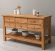 Console Table with 6 Drawers and Lower Shelf