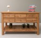 Console Table with 6 Drawers and Lower Shelf