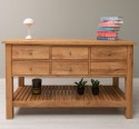 Console Table with 6 Drawers and Lower Shelf
