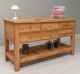 Console Table with 6 Drawers and Lower Shelf