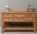 Console Table with 6 Drawers and Lower Shelf