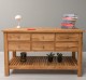 Console Table with 6 Drawers and Lower Shelf