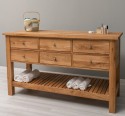 Console Table with 6 Drawers and Lower Shelf