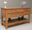 Console Table with 6 Drawers and Lower Shelf