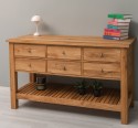 Console Table with 6 Drawers and Lower Shelf