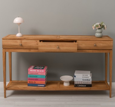 Elegant Console Table with 3 Drawers and Lower Shelf