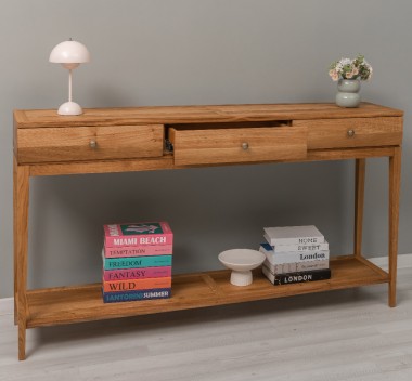 Elegant Console Table with 3 Drawers and Lower Shelf