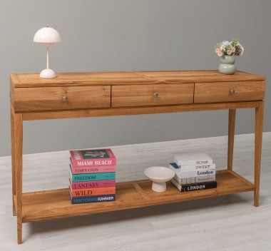 Elegant Console Table with 3 Drawers and Lower Shelf