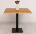 Square Table with Central Metal Leg