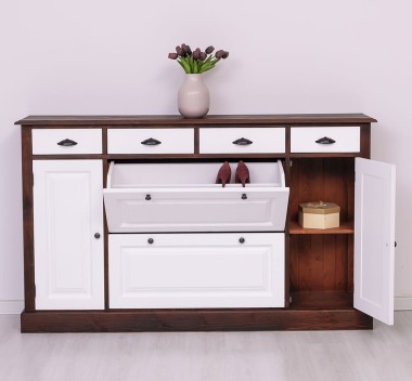 Hallway chest of drawers with 2 + 2 doors and 4 drawers